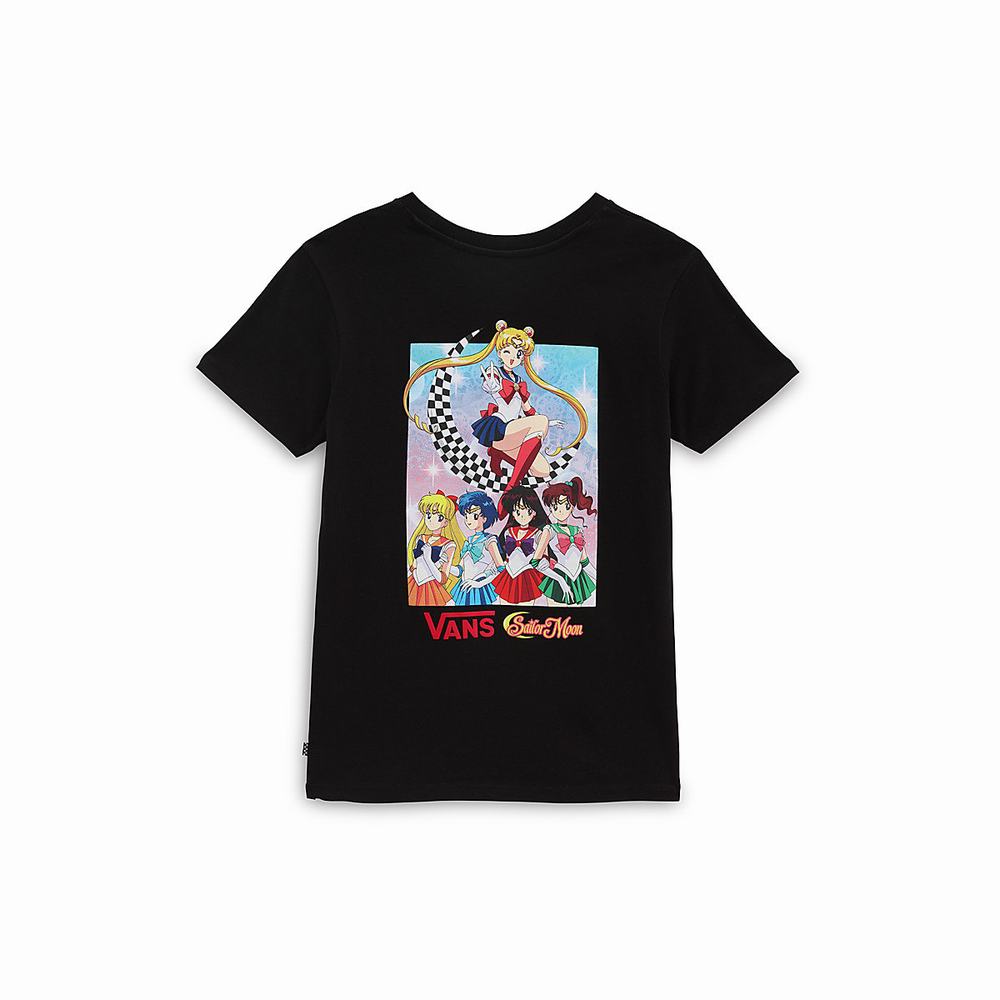 Women's Vans X Pretty Guardian Sailor Moon BFF Crew T Shirts Black | USA48270