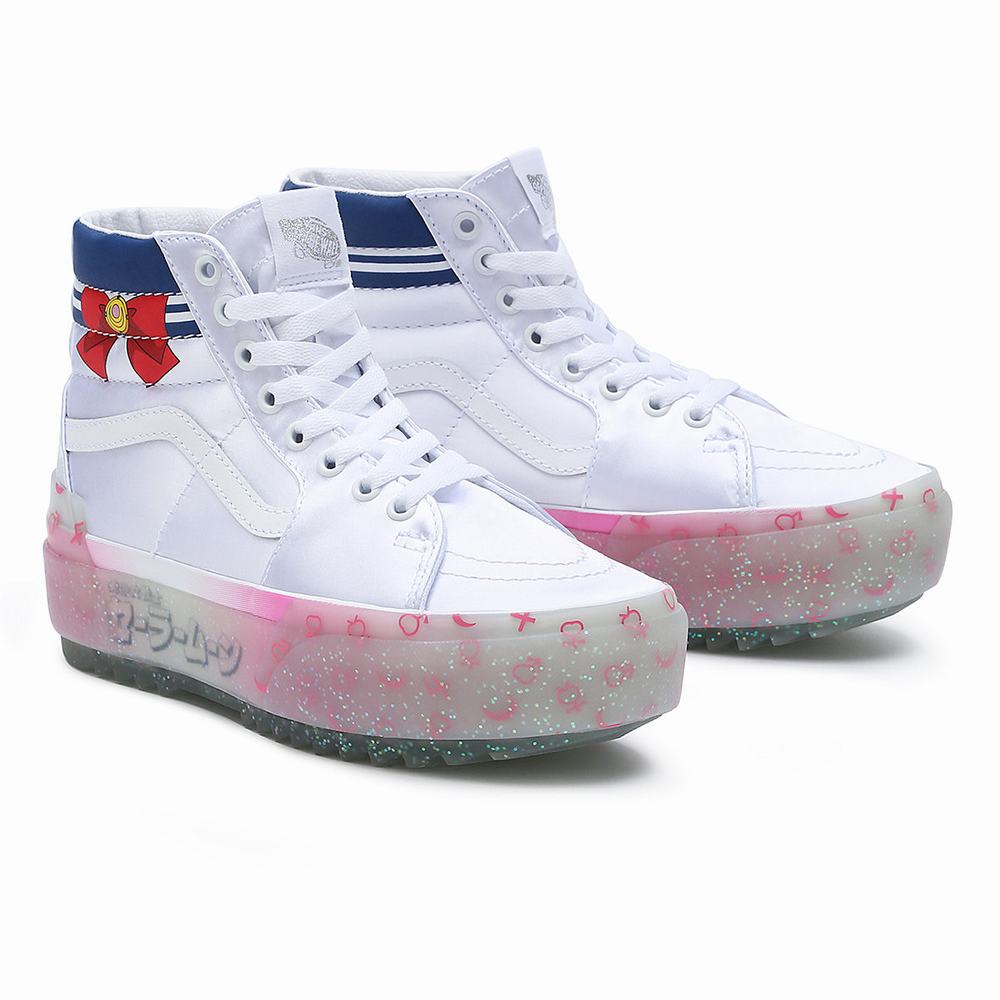 Women's Vans X Pretty Guardian Sailor Moon SK8-Hi Stacked Sneakers Multicolor | USA74312