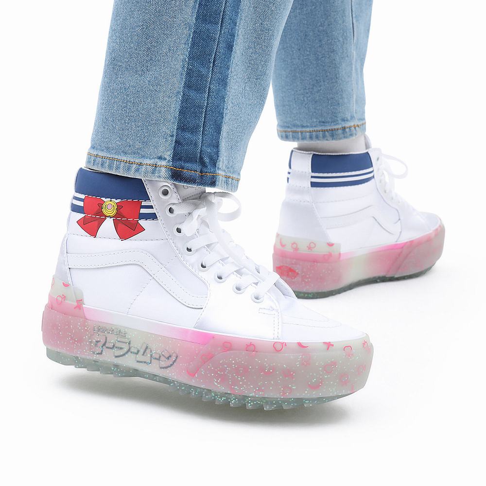 Women's Vans X Pretty Guardian Sailor Moon SK8-Hi Stacked Sneakers Multicolor | USA74312