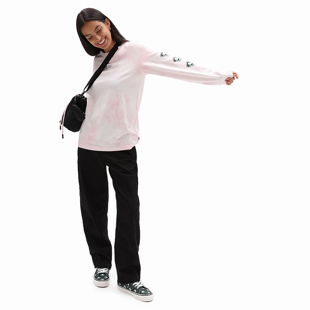 Women's Vans X Sandy Liang Long Sleeve Crew T Shirts Pink | USA08549