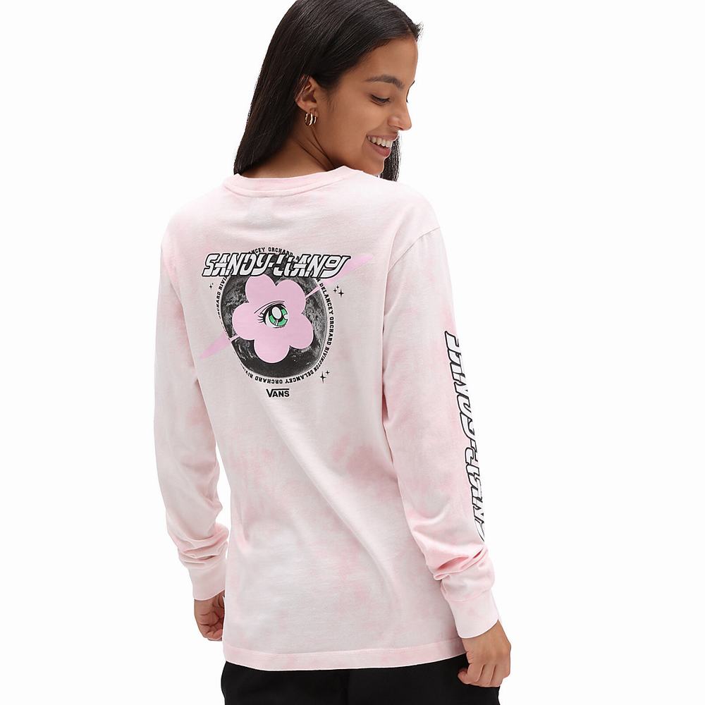 Women\'s Vans X Sandy Liang Long Sleeve Crew T Shirts Pink | USA08549