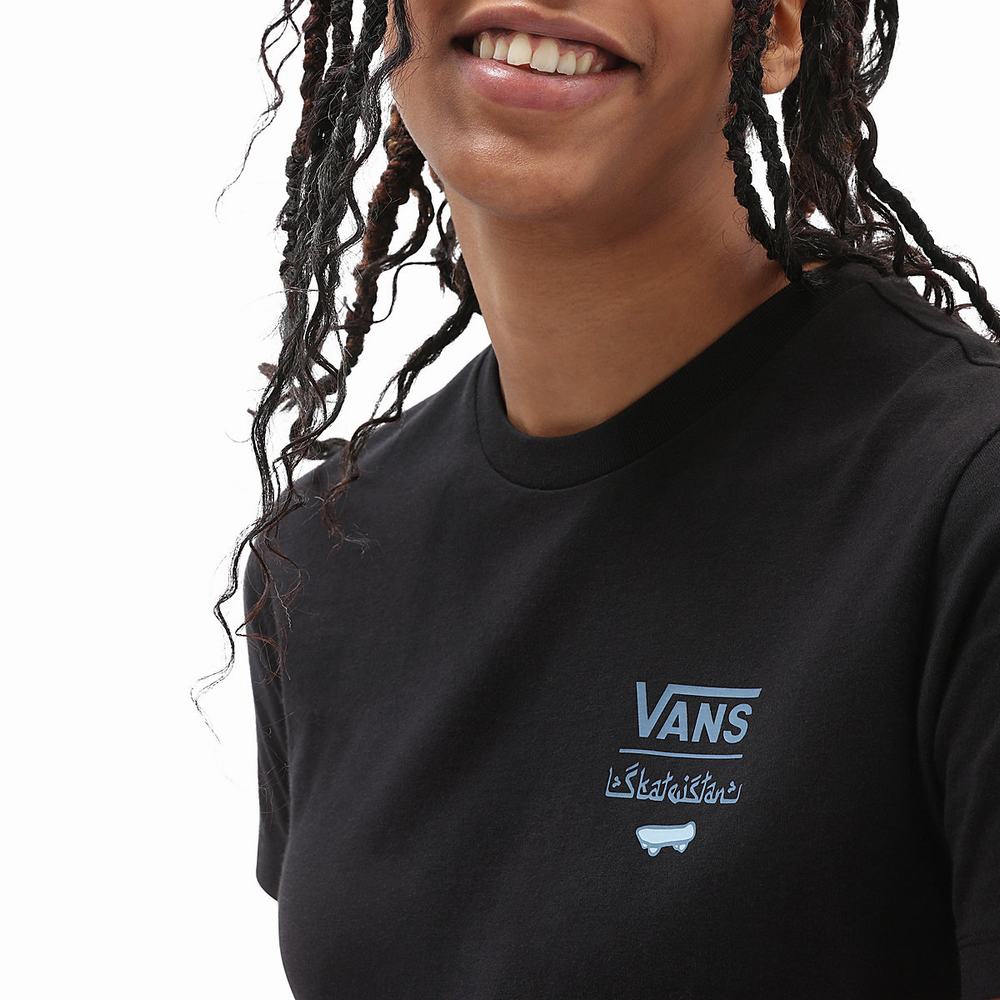 Women's Vans X Skateistan T Shirts Black | USA35791