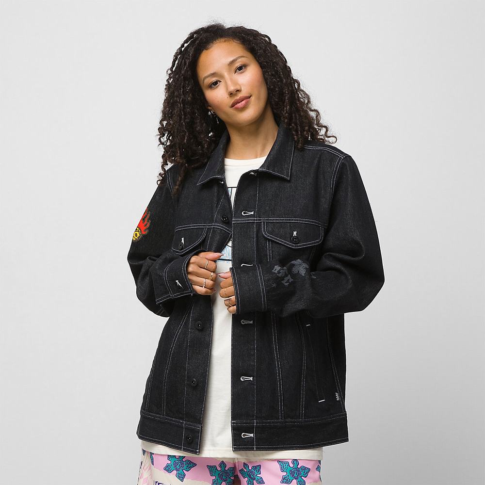 Women's Vans X Stranger Things HFC Jackets Black | USA84920