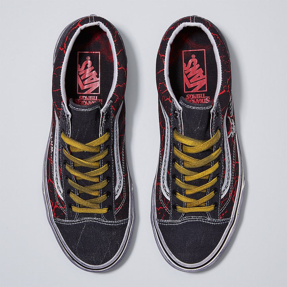 Women's Vans X Stranger Things Style 36 Low Top Shoes Black / Red | USA70953