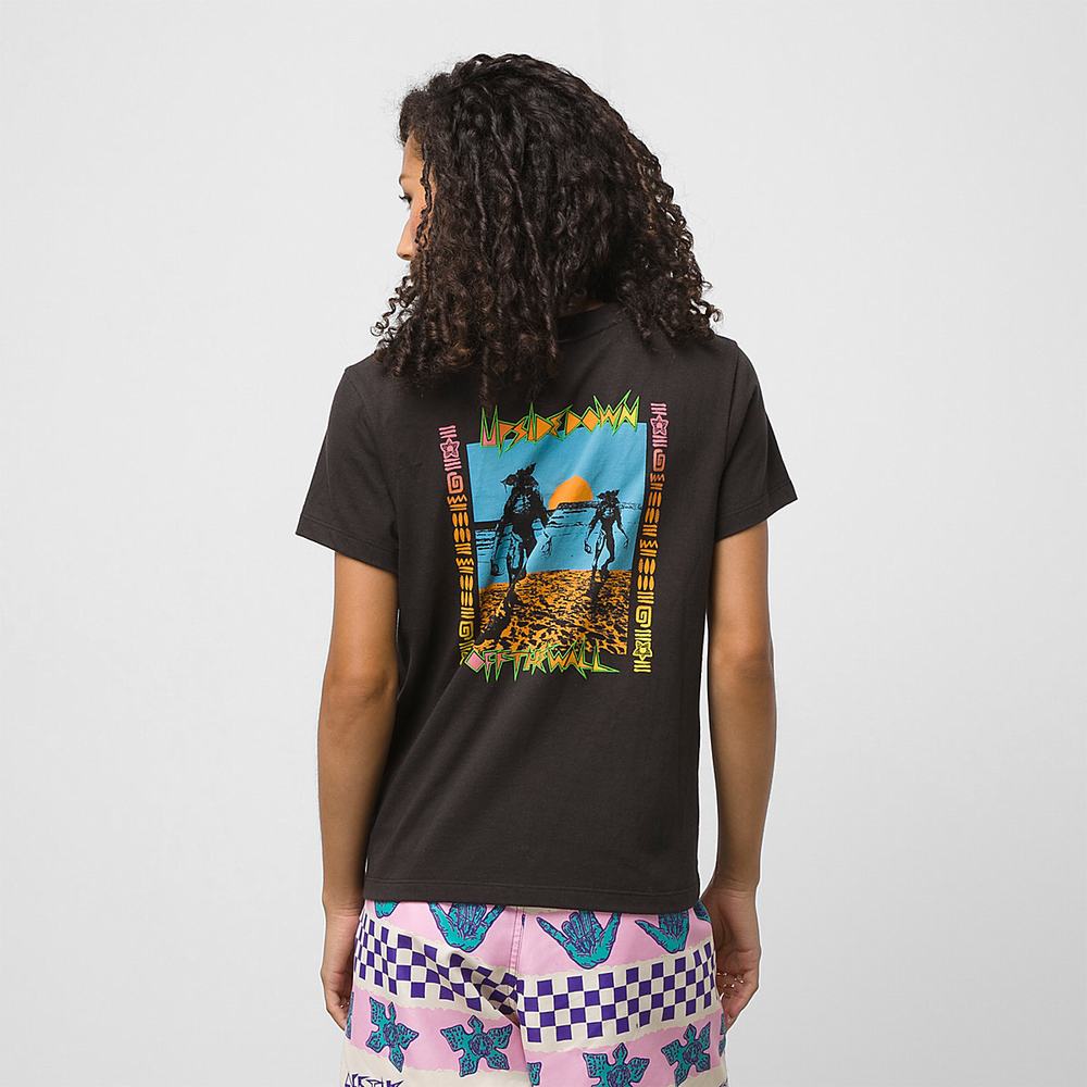 Women's Vans X Stranger Things Surf's Upside Down T Shirts Black | USA43756