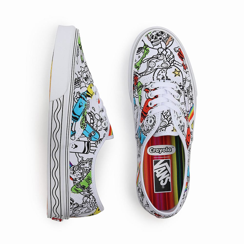 Women's Vans x Crayola Authentic Sneakers Multicolor / White | USA04891