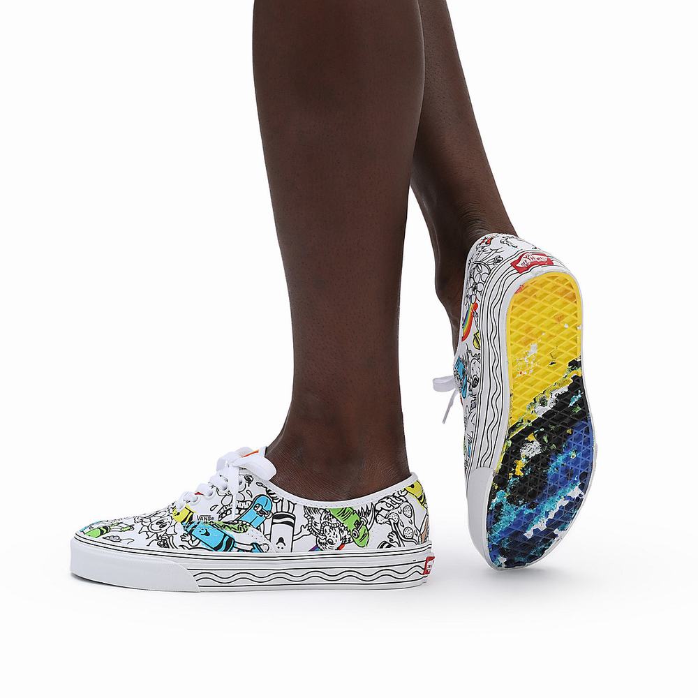 Women's Vans x Crayola Authentic Sneakers Multicolor / White | USA04891