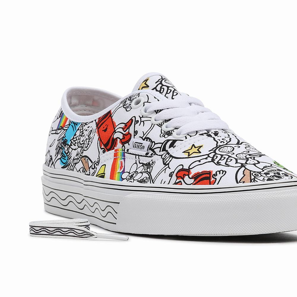 Women's Vans x Crayola Authentic Sneakers Multicolor / White | USA04891