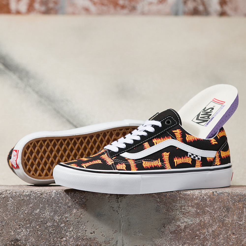 Women's Vans x Thrasher Skate Old Skool Sneakers Black | USA26895