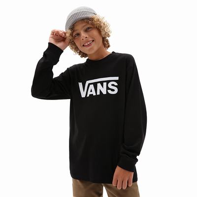 Kids' Vans Classic (8-14 years) T Shirts Black / White | USA72958