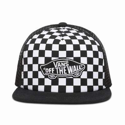 Kids' Vans Classic Patch Trucker Plus Hat (8-14+ years) Hats Black / White | USA58271