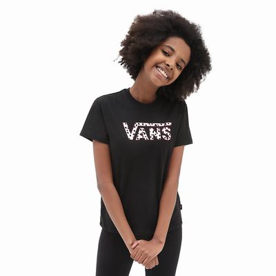 Kids' Vans Dalmatian V Crew (8-14 years) T Shirts Black | USA86243