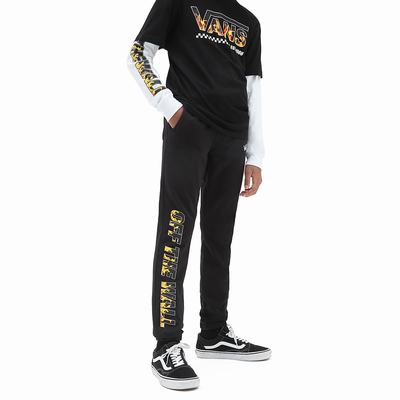 Kids' Vans Digi Flames Fleece (8-14 years) Pants Black | USA81936