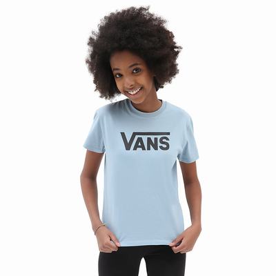 Kids' Vans Flying V Crew (8-14 years) T Shirts Blue | USA61734