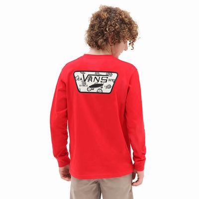 Kids' Vans Full Patch Back T Shirts Red | USA02381