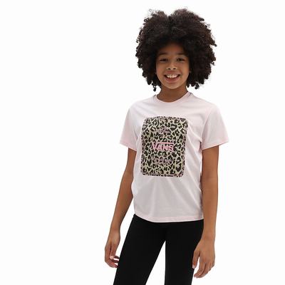 Kids' Vans Jewel Leopard (8-14 years) T Shirts Pink | USA49670