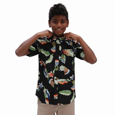 Kids' Vans Lucid Floral (8-14 years) Shirts Black | USA79824