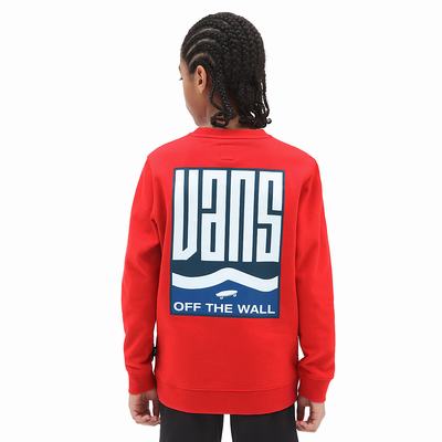 Kids' Vans Maze Crew (8-14 years) Sweatshirts Red | USA67395