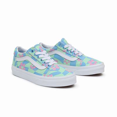 Kids' Vans Old Skool (4-8 years) Sneakers Blue / Green | USA65317