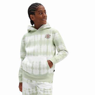 Kids' Vans PEACE OF MIND TIE DYE PO CELADON GREEN-TIE DYE Sweatshirts Green | USA56381