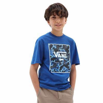 Kids' Vans Print Box (8-14 years) T Shirts Blue | USA02361