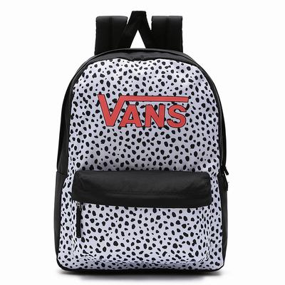 Kids' Vans Realm Backpacks Black / White | USA49302