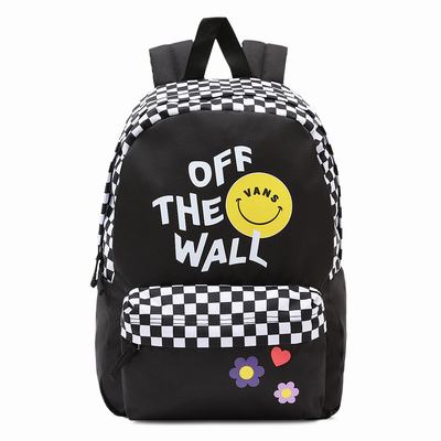 Kids' Vans Realm Backpacks Black / Yellow | USA29605