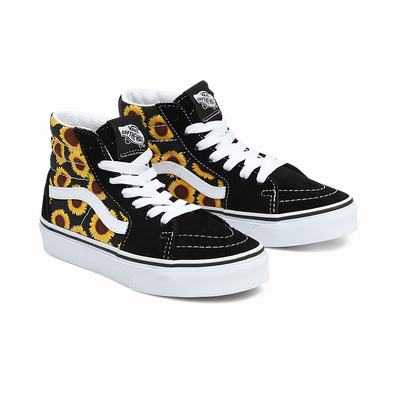 Kids' Vans Sk8-Hi (4-8 years) Sneakers Black | USA92684