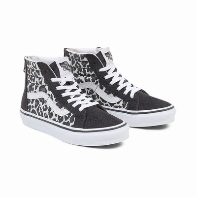 Kids' Vans Sk8-Hi Zip (4-8 years) Sneakers Black | USA91350