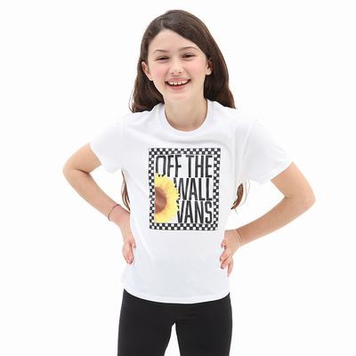 Kids' Vans Sunlit Crew (8-14 years) T Shirts White | USA14602