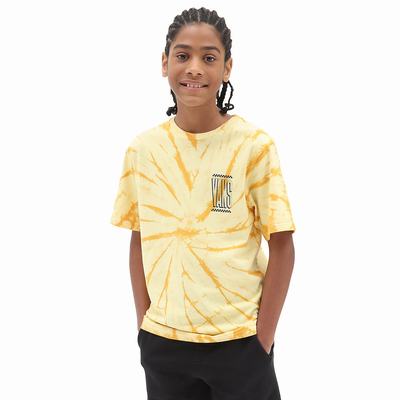 Kids' Vans Tie Dye (8-14 years) T Shirts Yellow / Orange | USA90421