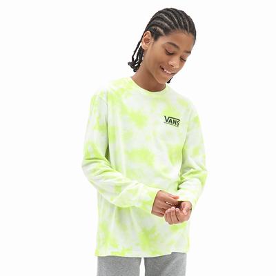 Kids' Vans Tie Dye Long Sleeve (8-14 years) T Shirts Yellow / White | USA27453