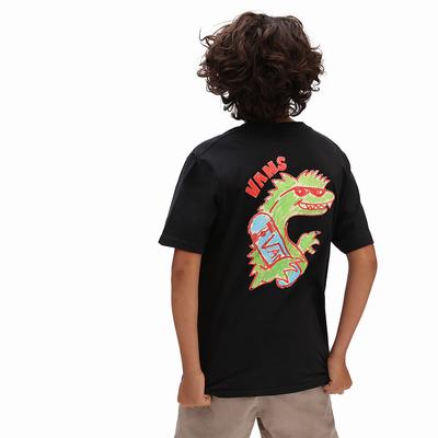 Kids' Vans X Crayola Vanosaur (8-14 years) T Shirts Black | USA63592