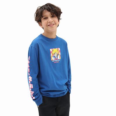 Kids' Vans X Pretty Guardian Sailor Moon Graphic Long Sleeve (8-14 years) T Shirts Blue | USA84962