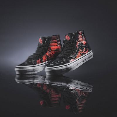 Kids' Vans X Stranger Things Sk8-Hi Zip (4-8 years) High Top Shoes Black / Red | USA09754