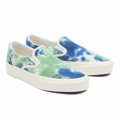 Men's Vans Anaheim Factory Classic Slip-On 98 Dx Slip On Shoes Blue / Green | USA52463