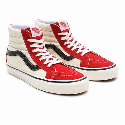 Men's Vans Anaheim Factory Sk8-Hi 38 DX Sneakers Red / White | USA24075