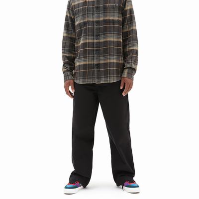 Men's Vans Authentic Chino Baggy Pants Black | USA52031