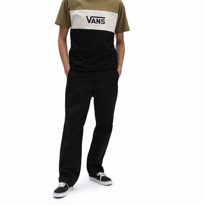 Men's Vans Authentic Chino Glide Relaxtaper Pants Black | USA71934