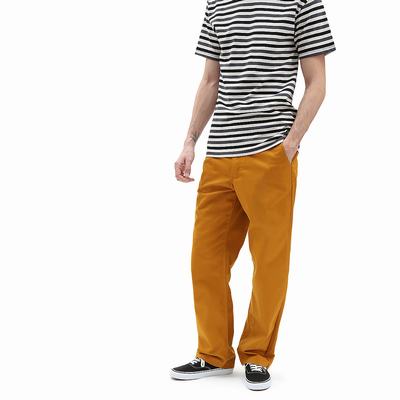 Men's Vans Authentic Chino Loose Pants Orange | USA13625