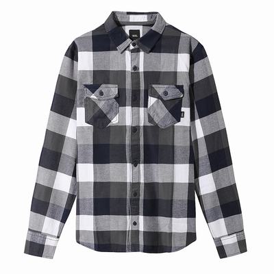 Men's Vans Box Flannel Shirts Navy | USA08216