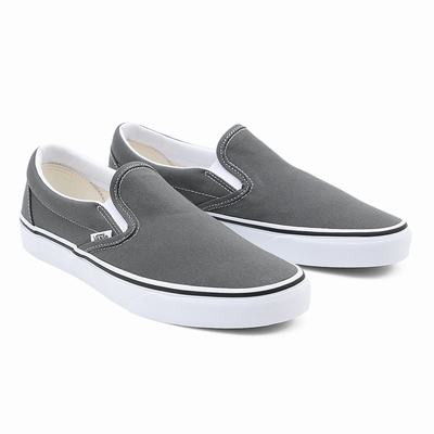 Men's Vans Canvas Classic Slip On Shoes Grey | USA60279