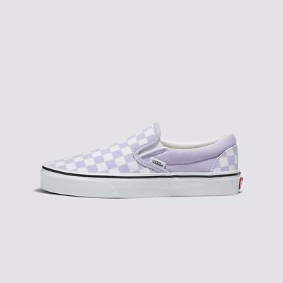 Men's Vans Checkerboard Classic Slip On Shoes Purple | USA29018