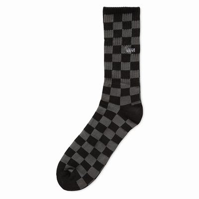 Men's Vans Checkerboard Crew (1 pair) Socks Grey | USA49165