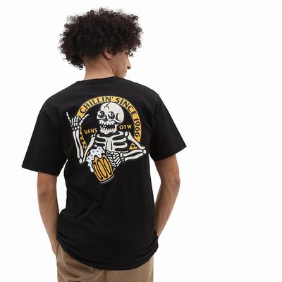 Men's Vans Chillin Since 66 T Shirts Black | USA51083