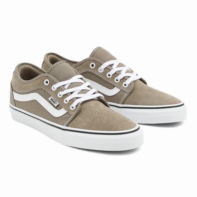 Men's Vans Chukka Low Sidestripe Sneakers Beige | USA59407