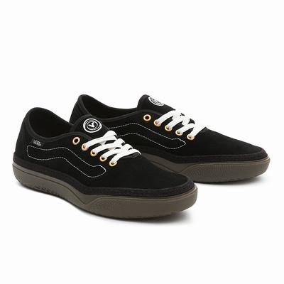 Men's Vans Circle Vee Sneakers Black | USA78490