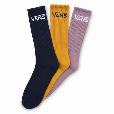 Men's Vans Classic Crew (3 pairs) Socks Pink | USA46352