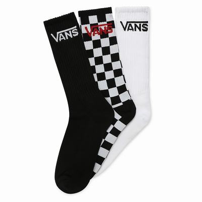 Men's Vans Classic Crew (3 pairs) Socks Black | USA82519