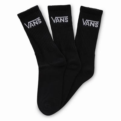 Men's Vans Classic Crew (3 pairs) Socks Black | USA85469